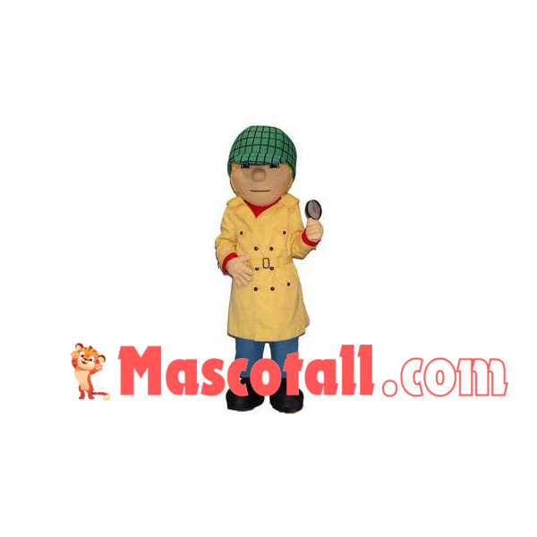Geographer In a Trench Coat Mascot Costume