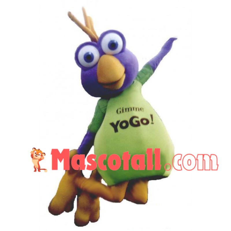 Bouncing Player Purple Bird Mascot Costume