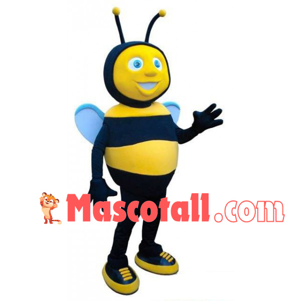 Naive Bee With Blue Wings Mascot Costume