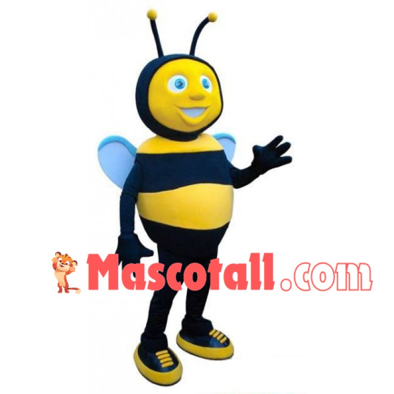 Naive Bee With Blue Wings Mascot Costume