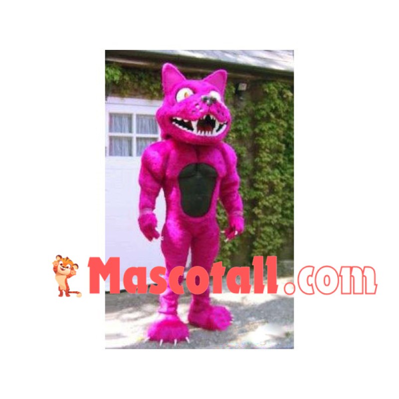Vivid Purple Muscle Leopard Mascot Costume