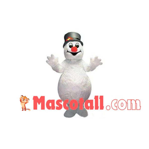 Christmas Snowman With Red Nose Mascot Costume