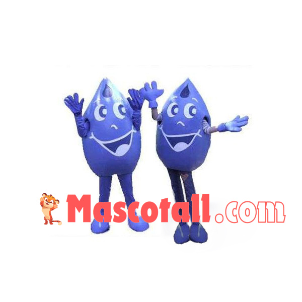 Purple Water Drop Cartoon Mascot Costume