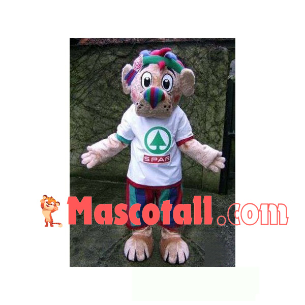 Cute Bear With Colored Hair Mascot Costume