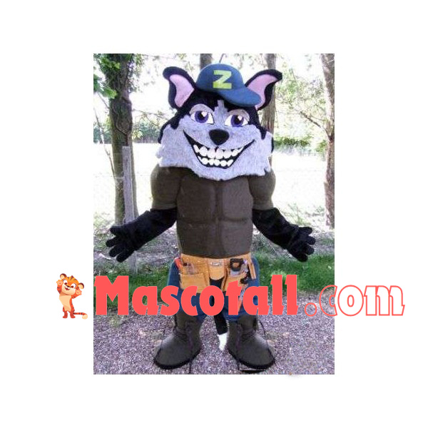 Kind Black Wolf Repairman Mascot Costume