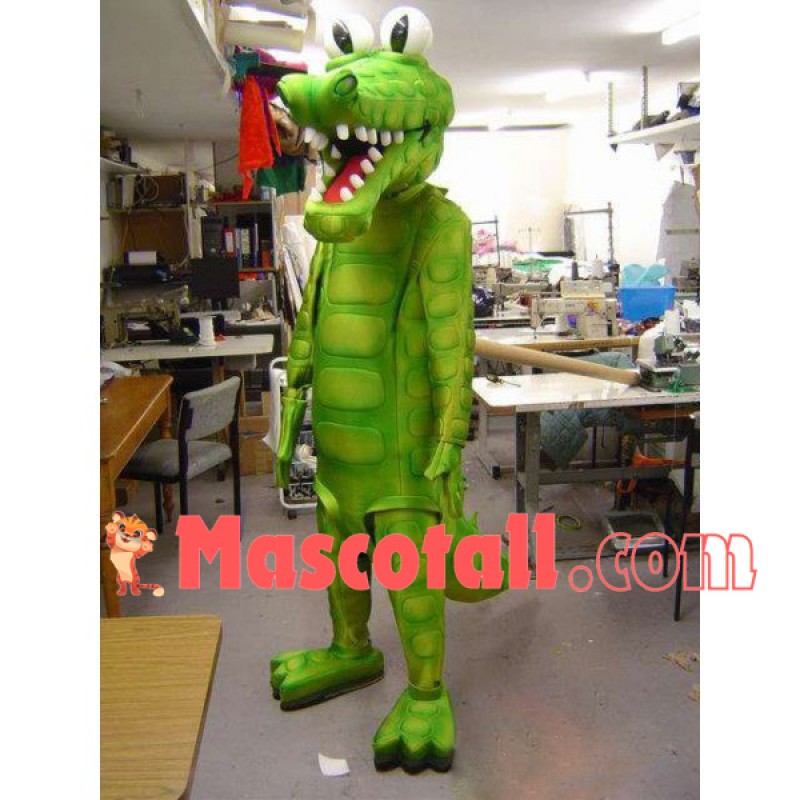 Green Dinosaur With Raised Surface Mascot Costume