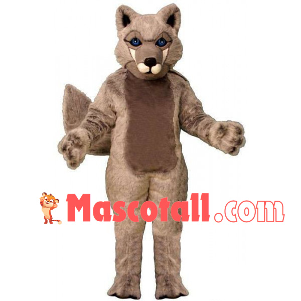 Alert Blue-eyed Wolfhound Mascot Costume