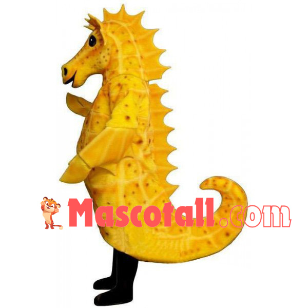 Spotted Yellow Seahorse Mascot Costume