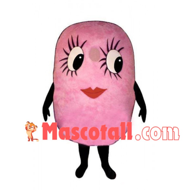 Pink Doll With Long Eyelashes Mascot Costume