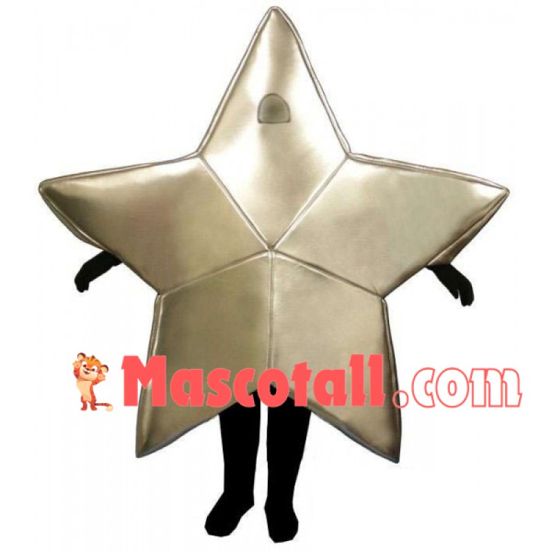 Shining Golden Five-pointed Star Mascot Costume