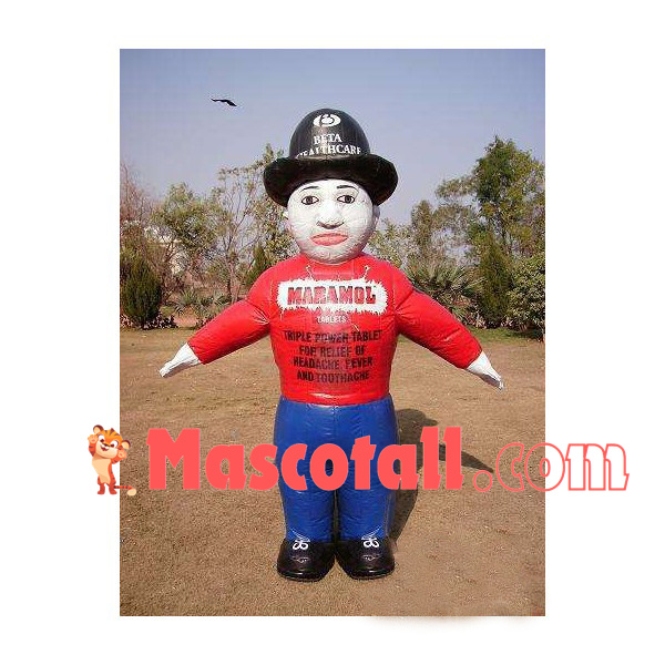 Inflatable Expressionless Man Mascot Costume