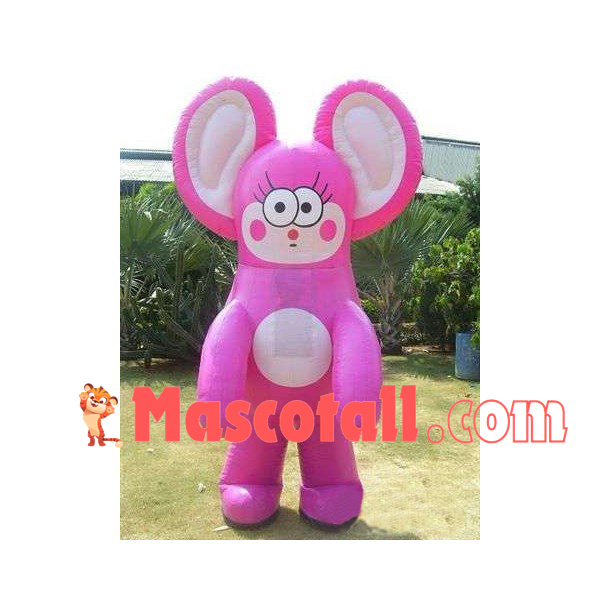 Pink Big-eared Groundhog Mascot Inflatable Costume