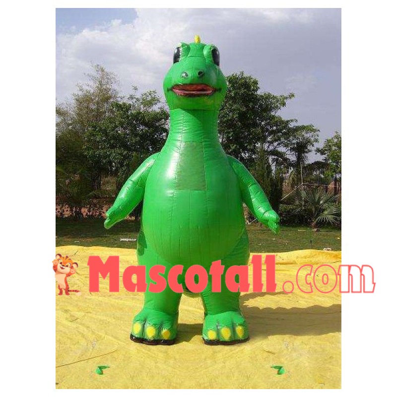 Inflatable Green Dinosaur Adult Mascot Costume
