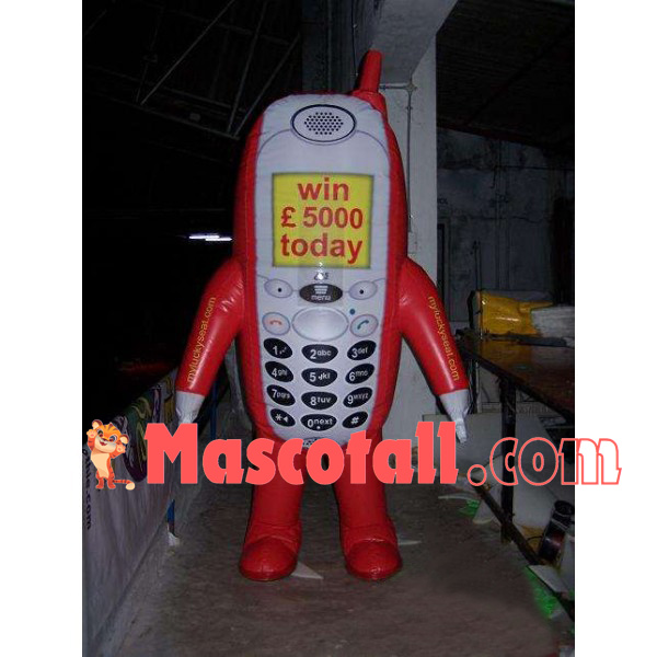 Inflatable Red Button Phone Mascot Costume