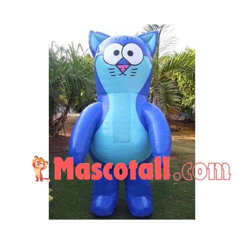 Inflatable Cartoon Blue Cat Mascot Costume