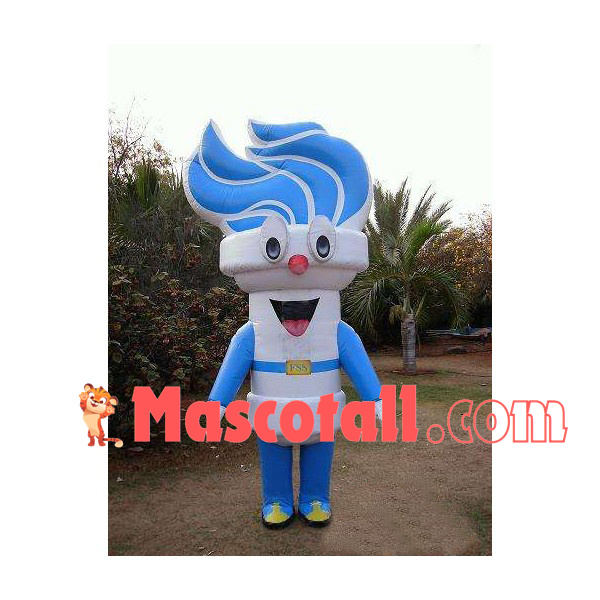Inflatable Blue Torch Mascot Costume