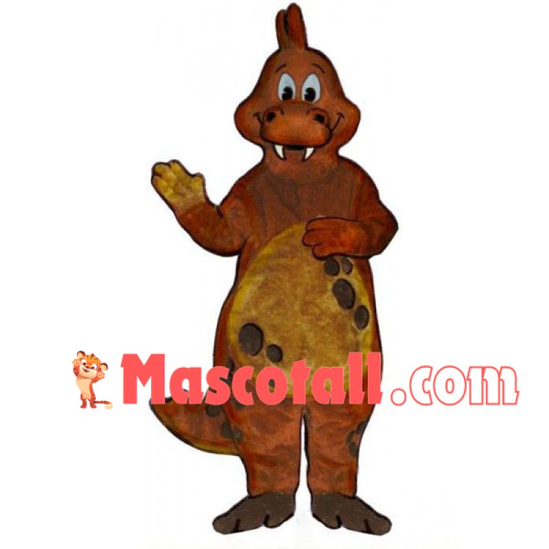 Brown Dinosaur With Spots Mascot Costume