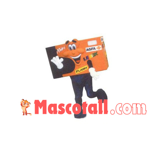 Orange Printed Video Tape Mascot Costume