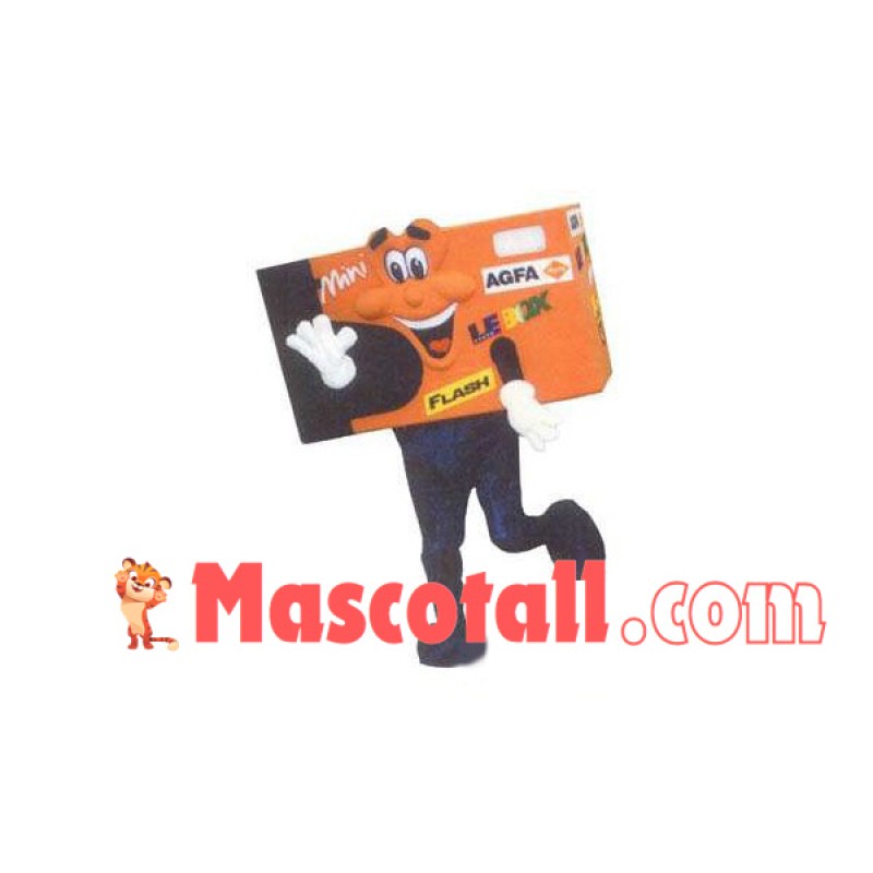 Orange Printed Video Tape Mascot Costume