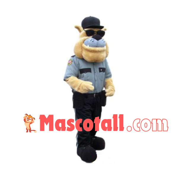 Guard Bulldog In Sunglasses Mascot Costume