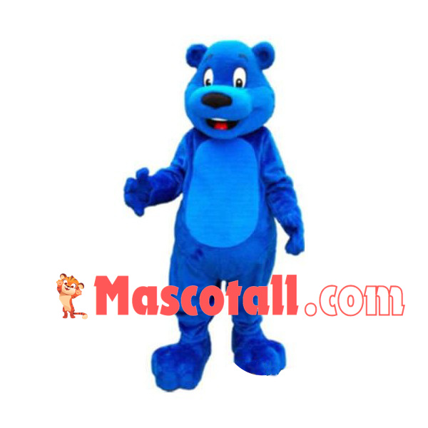 Eye Catching Navy Blue Bear Mascot Costume
