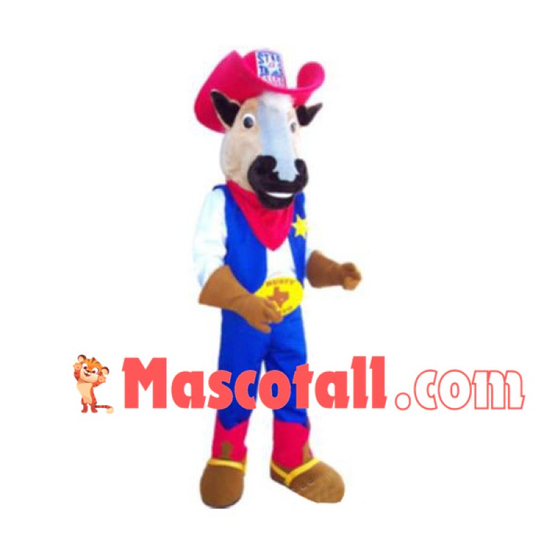 Decorated Cowboy Horse Mascot Costume
