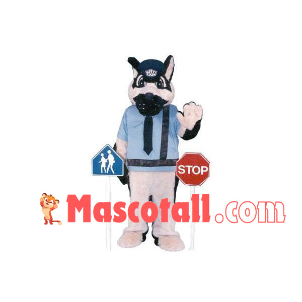 Commanding Traffic Police Dog Mascot Costume