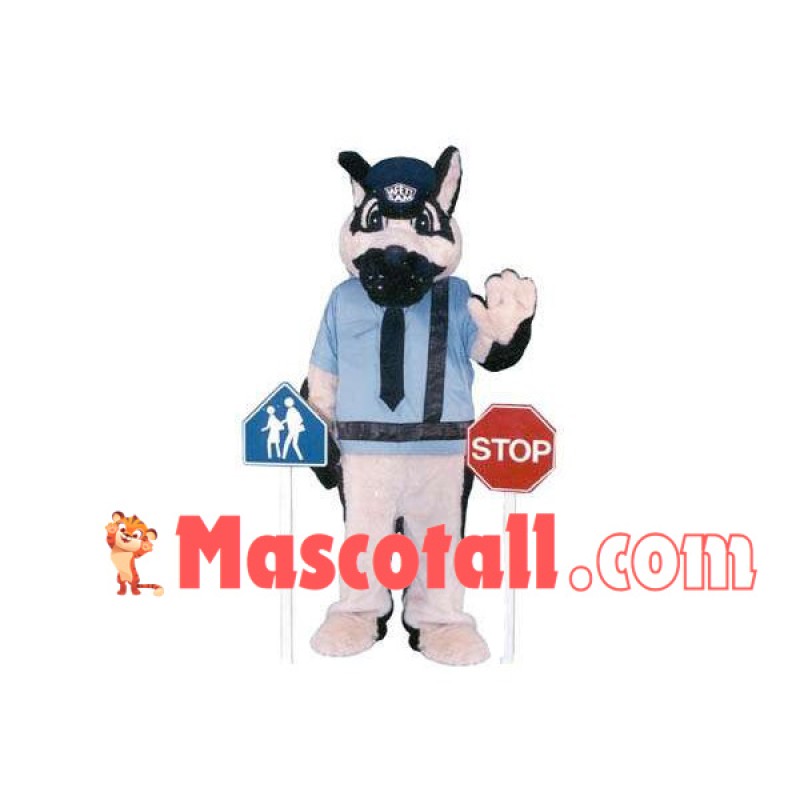 Commanding Traffic Police Dog Mascot Costume