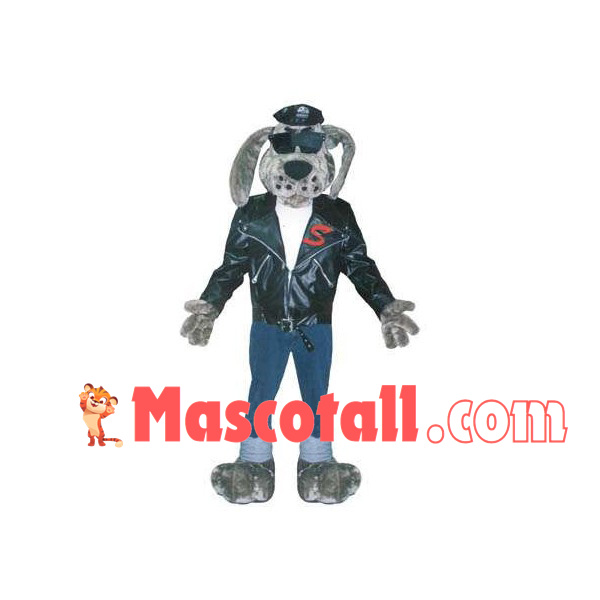 Punk Dog In Rivet Jacket Mascot Costume