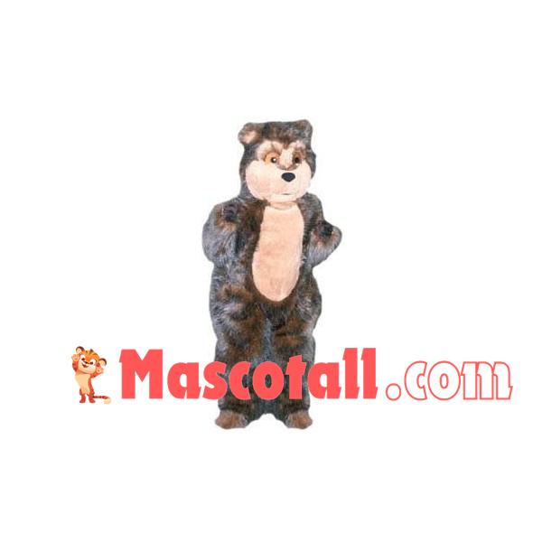 Long Wool Scarred Wild Bear Mascot Costume