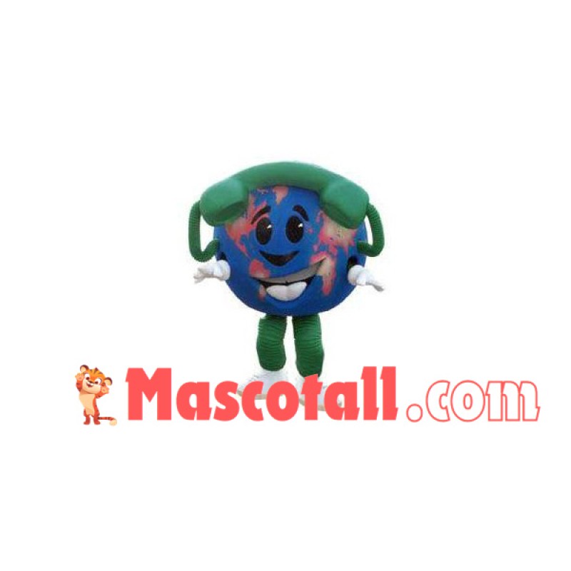 The Globe Connected To Telephone Mascot Costume