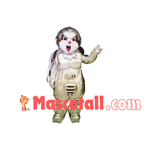 Squirrel In Silver Spacesuit Mascot Costume