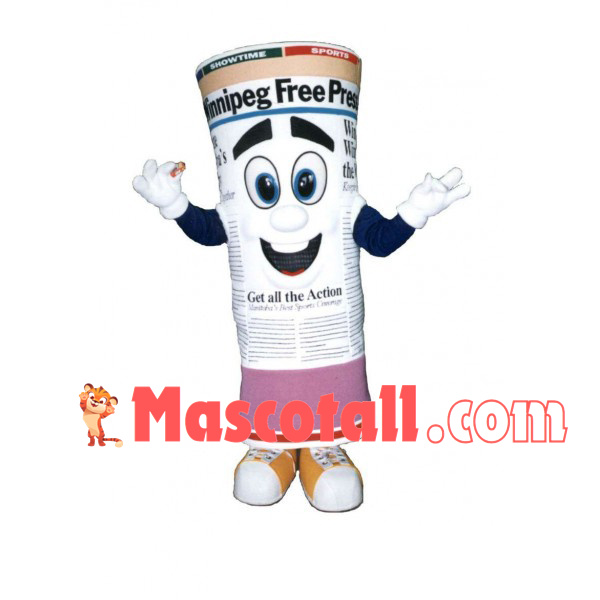 Rolled Up Newspaper Mascot Costume