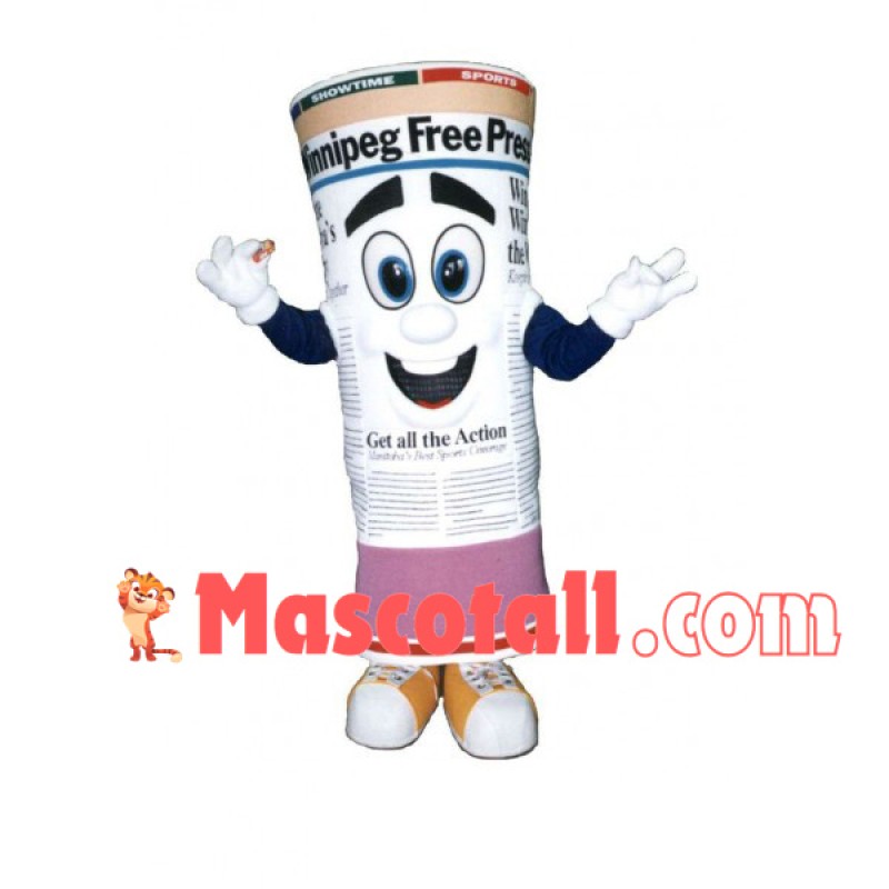 Rolled Up Newspaper Mascot Costume