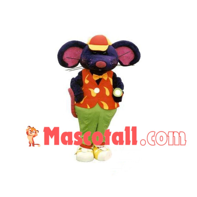 Amusement Park Mouse In Suit Mascot Costume