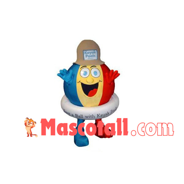 Colored Ball With Swimming Ring Mascot Costume