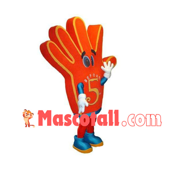 Open Cartoon Red Palm Mascot Costume