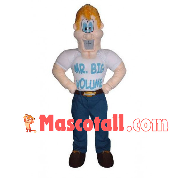 Foreign Bodybuilder With Blonde Hair Mascot Costume