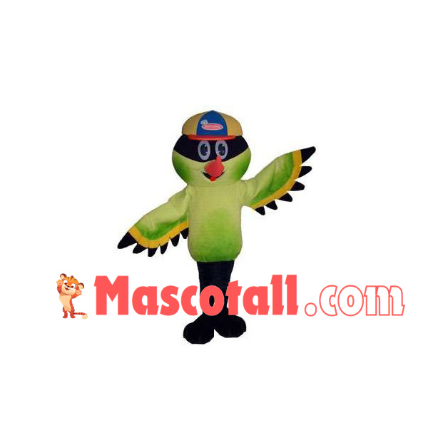 Kingfisher Wearing Cap Mascot Costume
