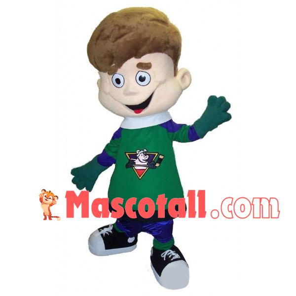 Club Boy With Thick Hair Mascot Costume