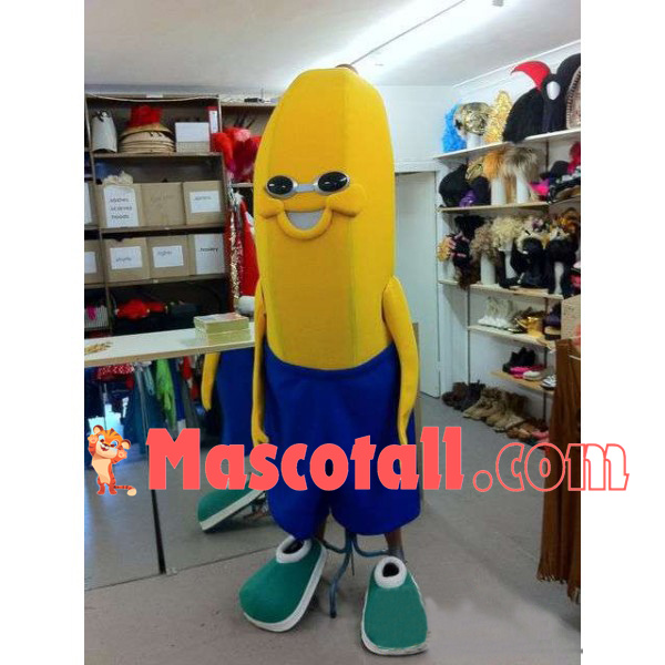 Banana With Blue Shorts Mascot Costume