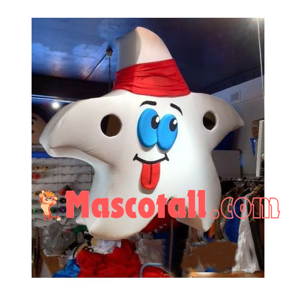 Breathable White Cartoon Star Mascot Costume