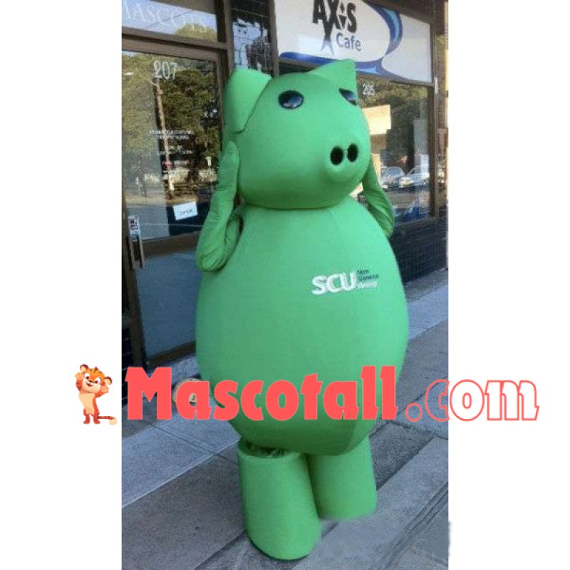 All-green Welcome Pig Mascot Costume