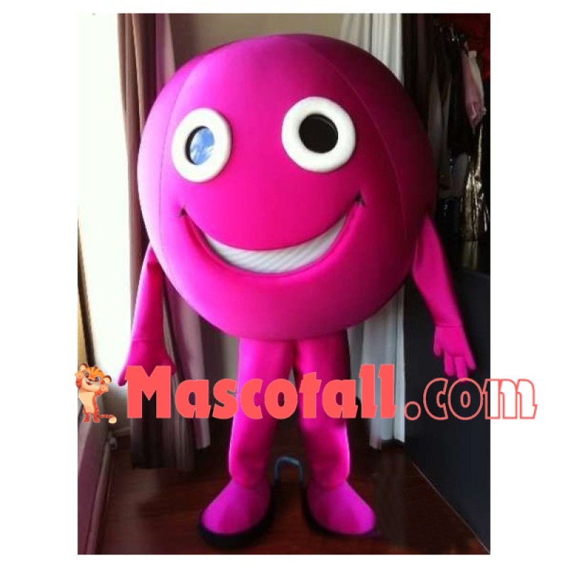 Rose Red Smiley Doll Mascot Costume