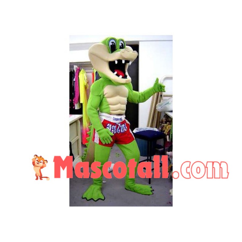 Fighter Green Muscle Snake Mascot Costume
