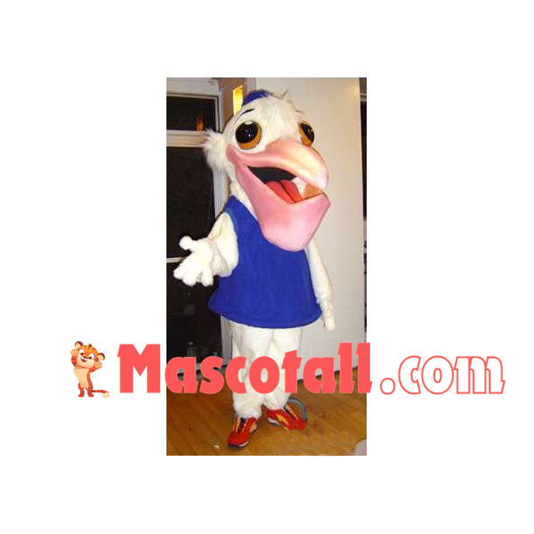 Lifesome Pelican With Pink Beak Mascot Costume