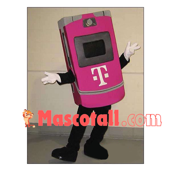 Rose Red Flip Phone Mascot Costume
