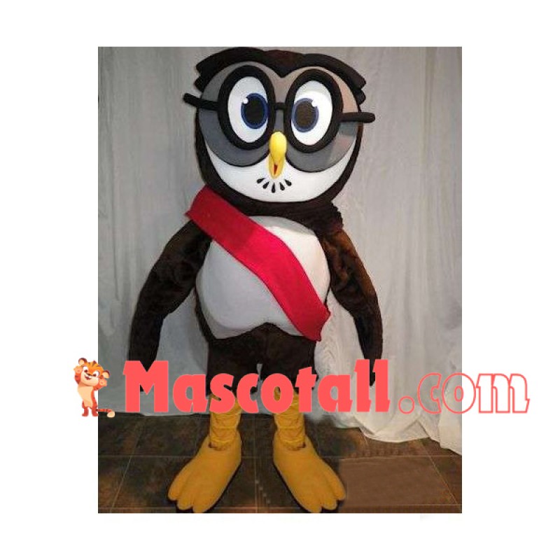 Owl With The Medal Ribbon Mascot Costume