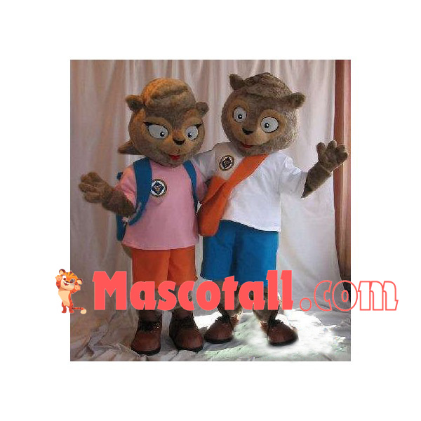 Student Squirrel Carrying School Bag Mascot Costume