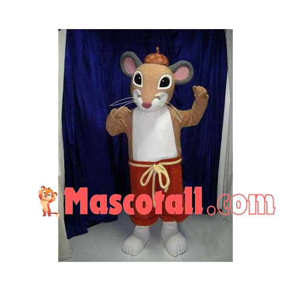 The Mouse In Lace-up Pants Mascot Costume
